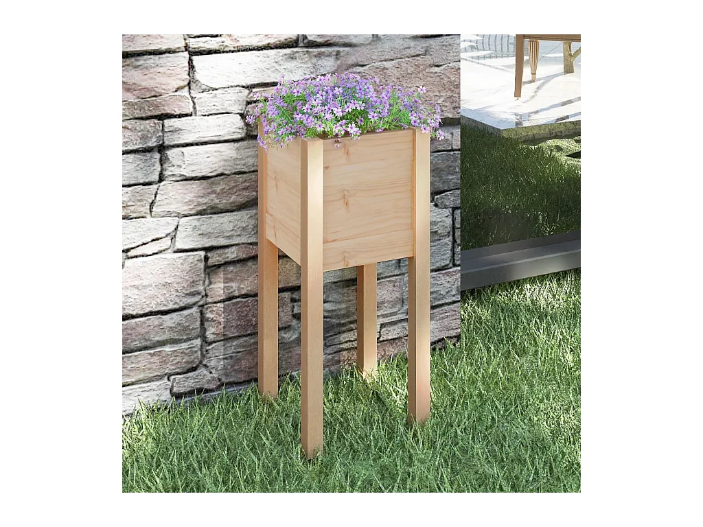 Jardinière d'extérieur 31x31x70 cm bois de pin massif BE2585