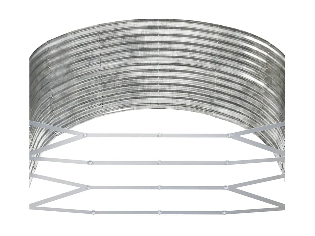 Jardinera arriate acero recubrimiento polvo plata 447x140x68 cm ES53146