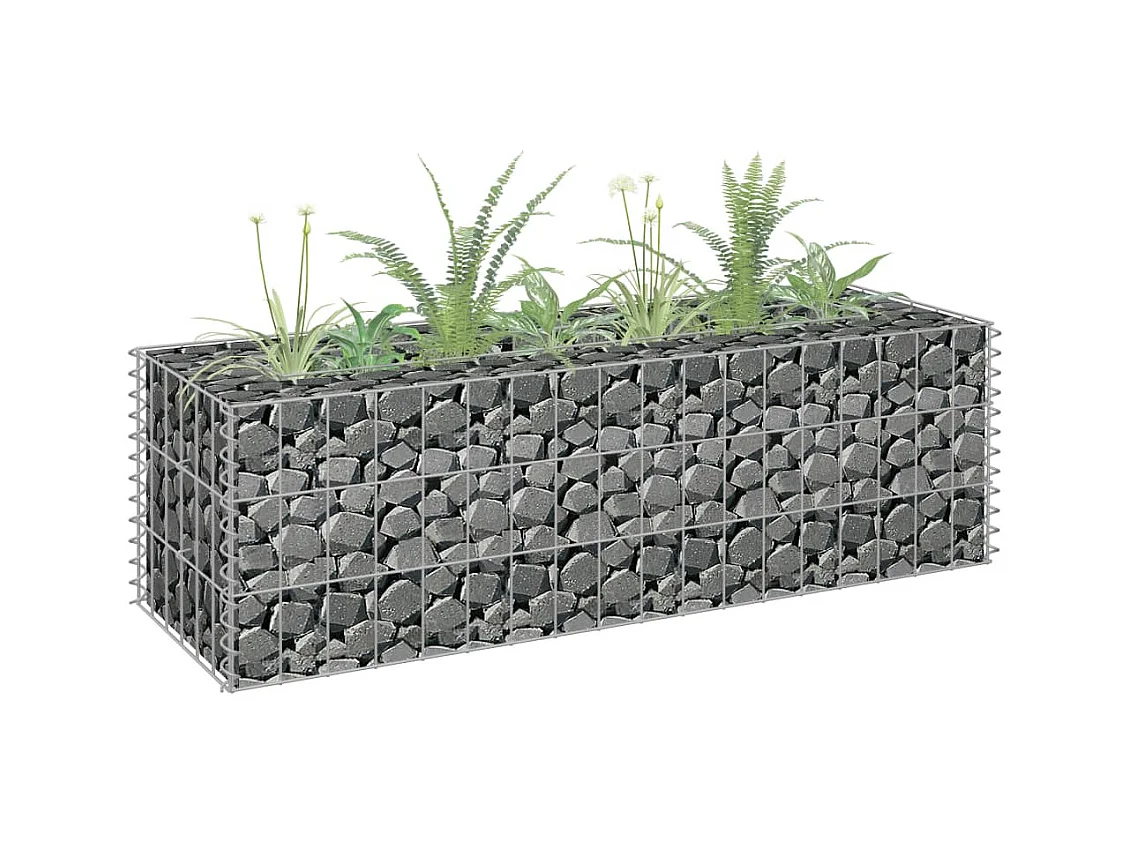 Lit surélevé à gabion Acier galvanisé 90x30x30 cm WVGQ6041