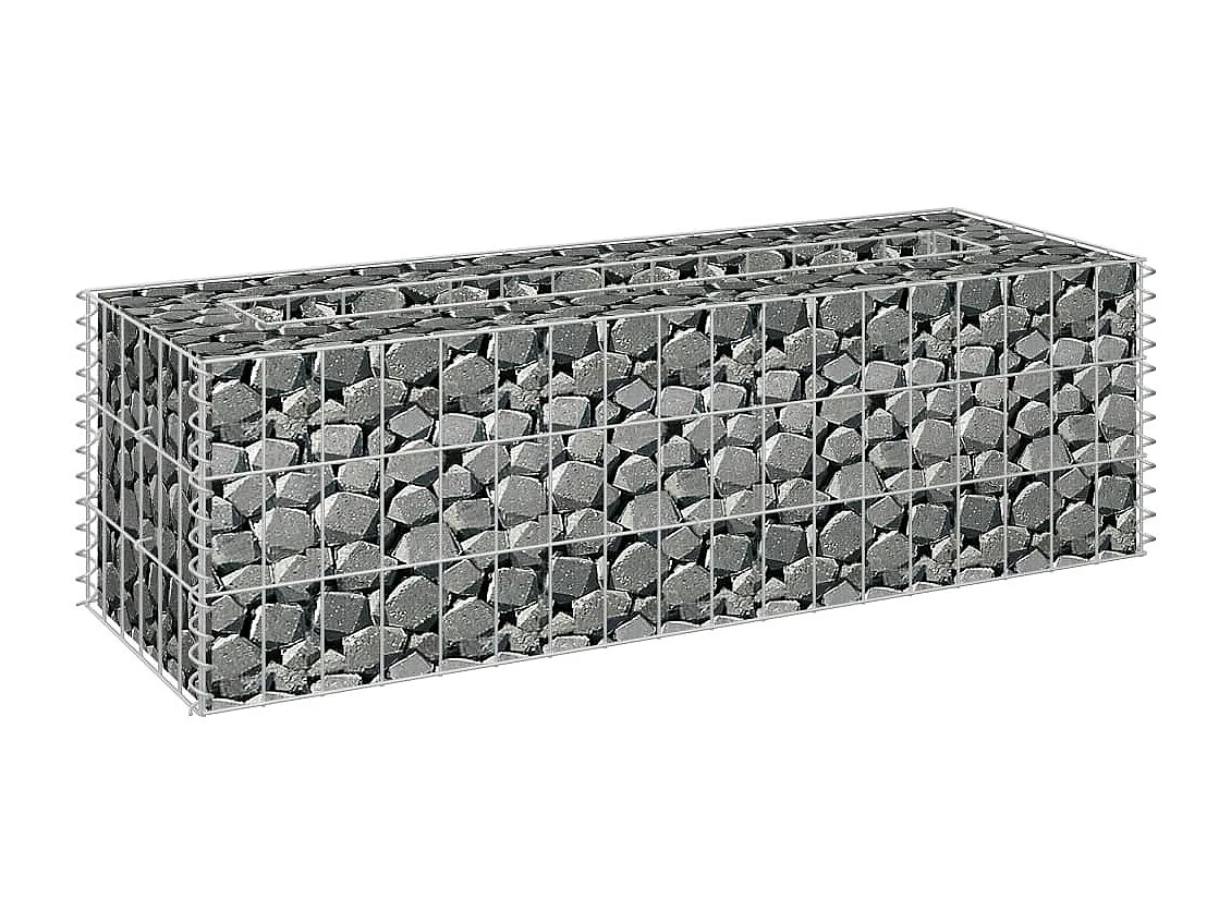 Lit surélevé à gabion Acier galvanisé 90x30x30 cm WVGQ6041