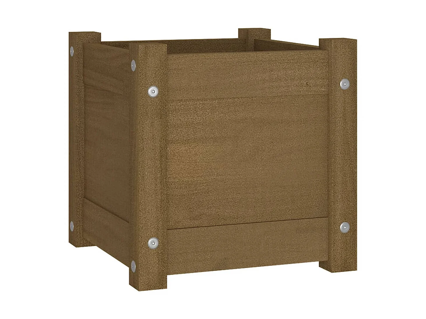 Plantenbak 31x31x31 cm massief grenenhout honingbruin NL296078