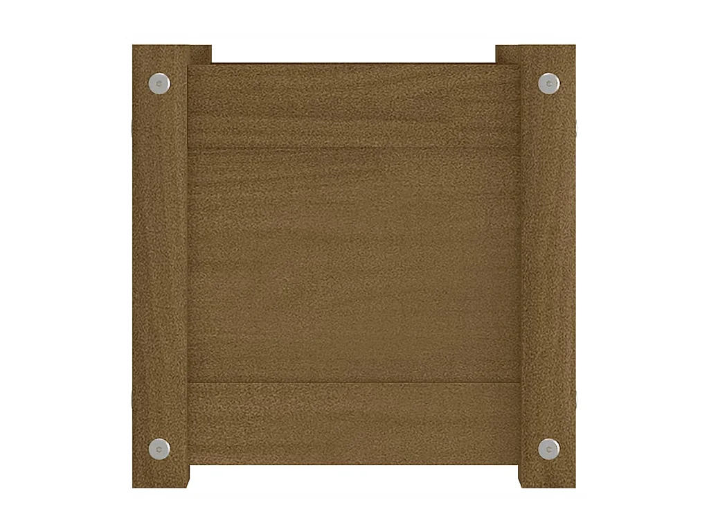 Plantenbak 31x31x31 cm massief grenenhout honingbruin NL296078