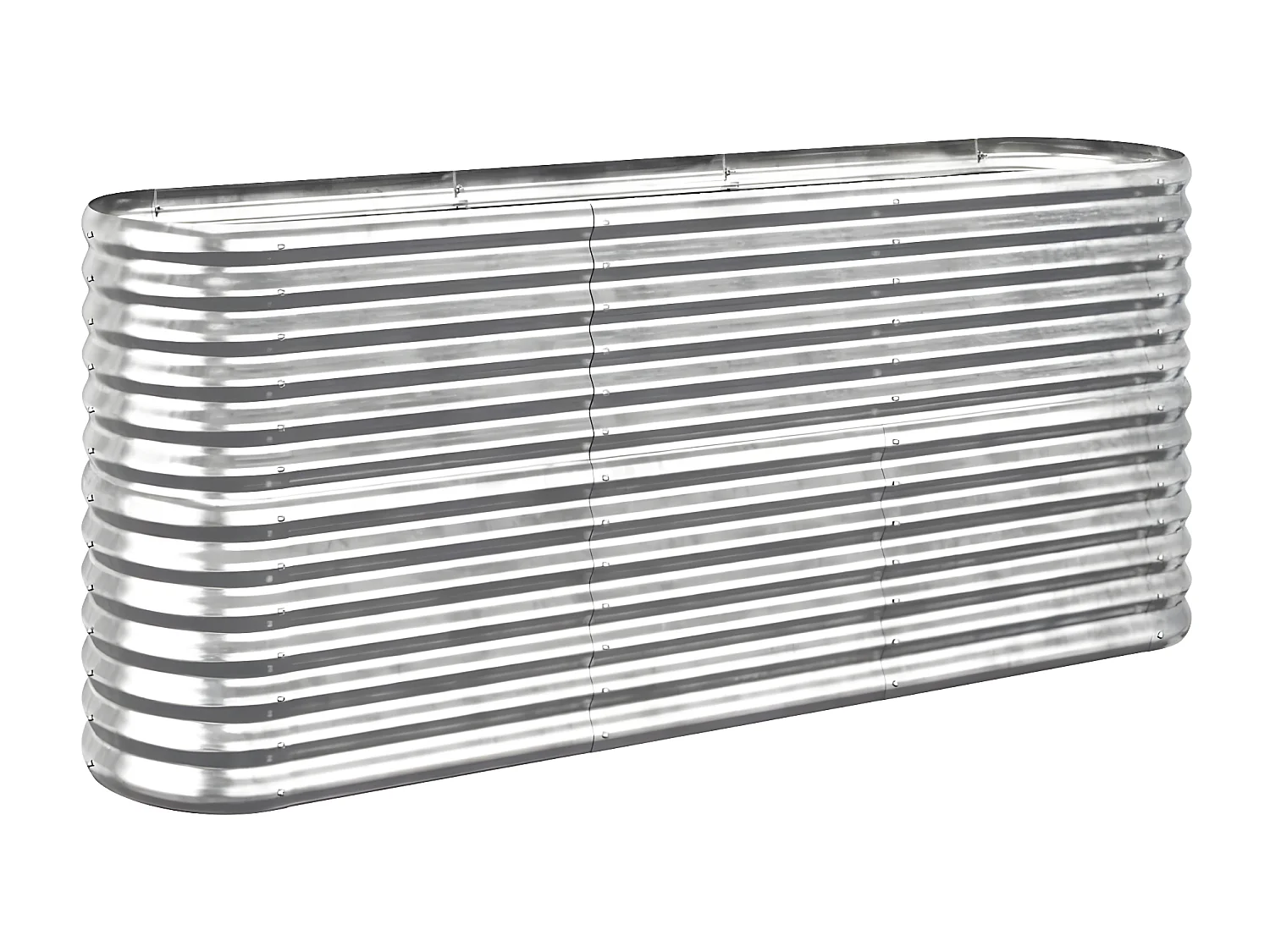 Jardinera arriate acero recubrimiento polvo plata 152x40x68 cm ES75715
