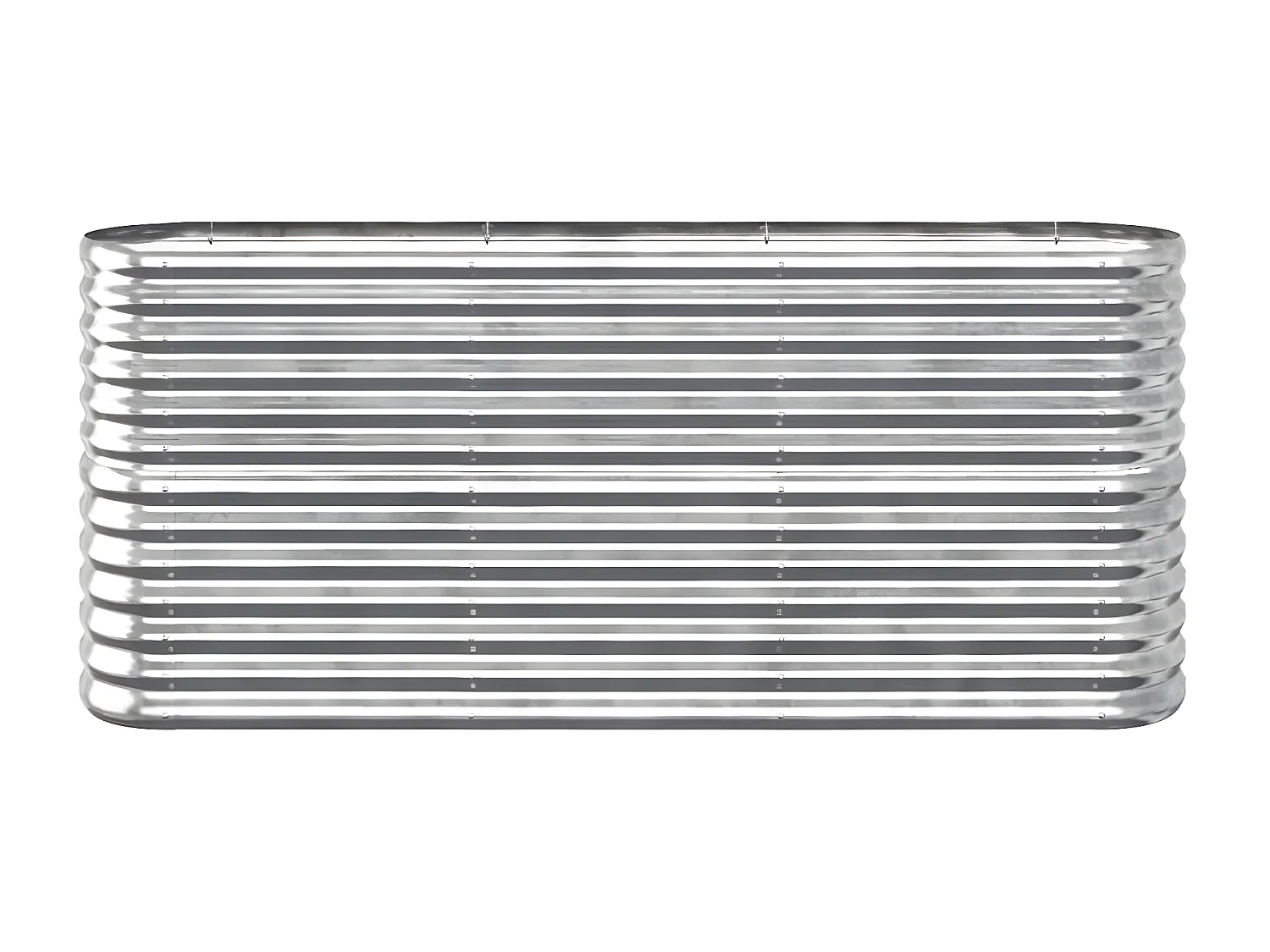 Jardinera arriate acero recubrimiento polvo plata 152x40x68 cm ES75715