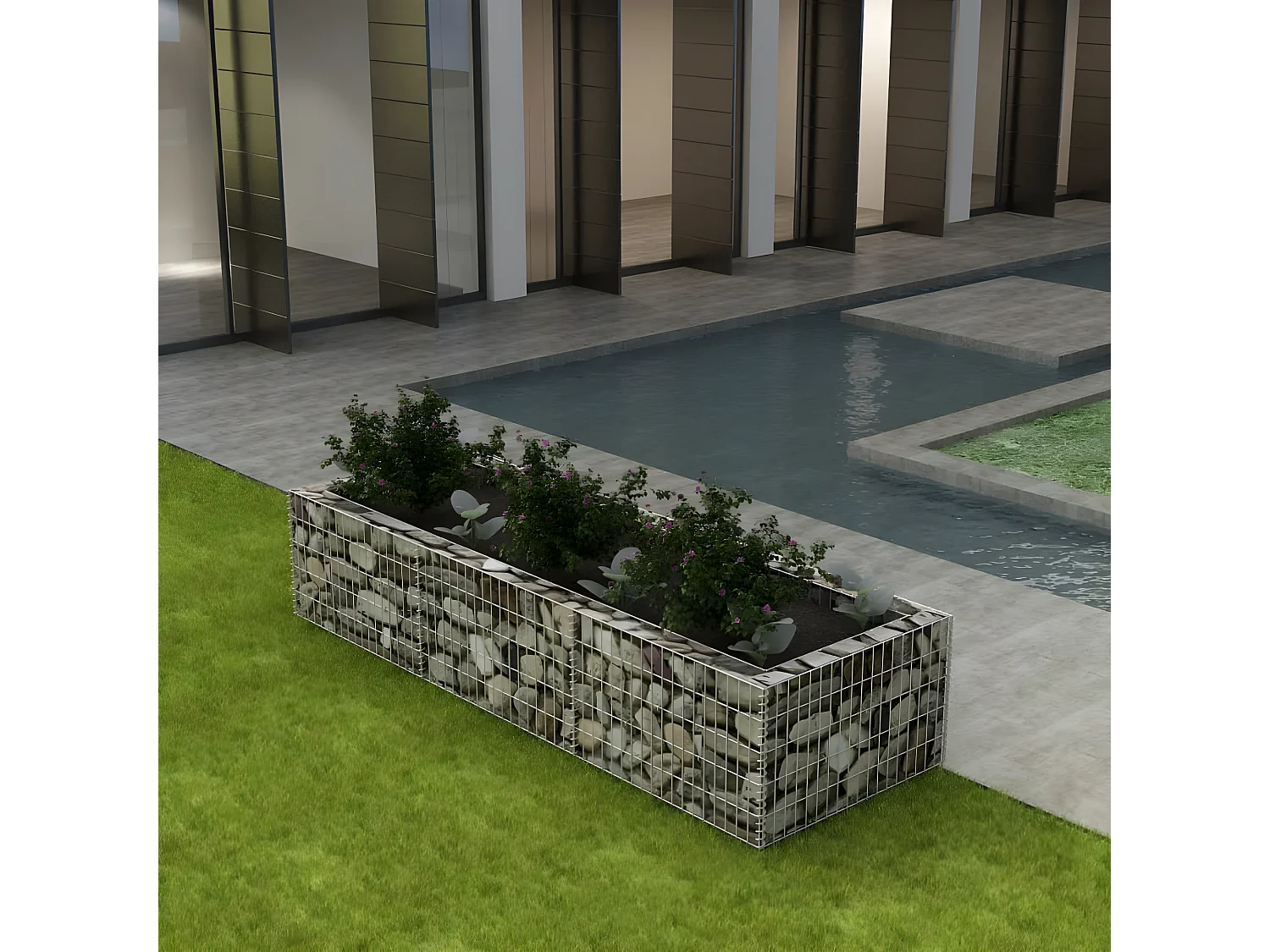 Canteiro elevado/cesto gabião 270x90x50 cm aço PT231392