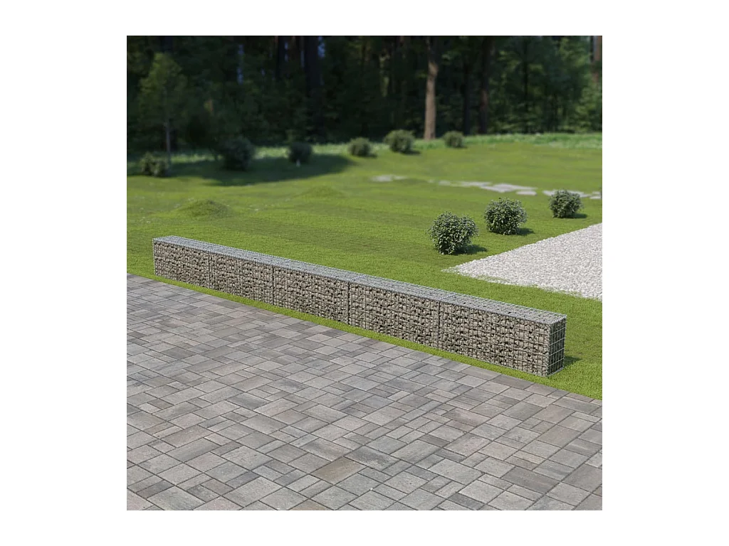 Mur à gabion avec couvercles Acier galvanisé 600 x 30 x 50 cm WVGQ3432