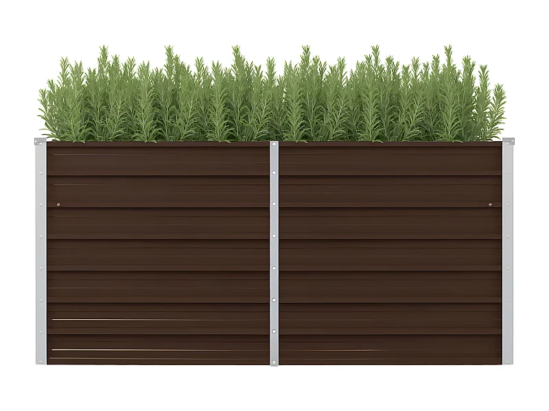 Jardinière surélevée Marron 160x80x77 cm Acier galvanisé BE8556