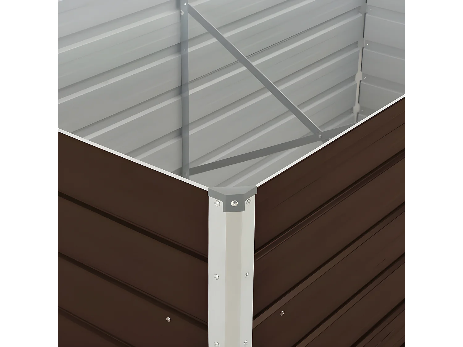 Plantenbak verhoogd 160x80x77 cm gegalvaniseerd staal bruin