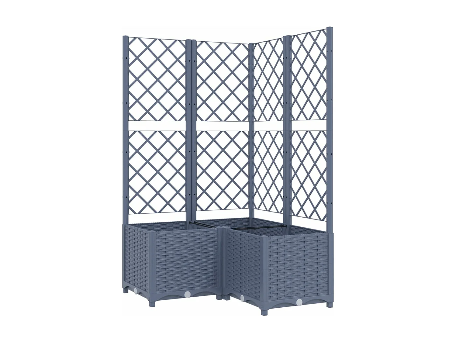Jardinière avec treillis Gris foncé 80x80x136 cm PP BE1587