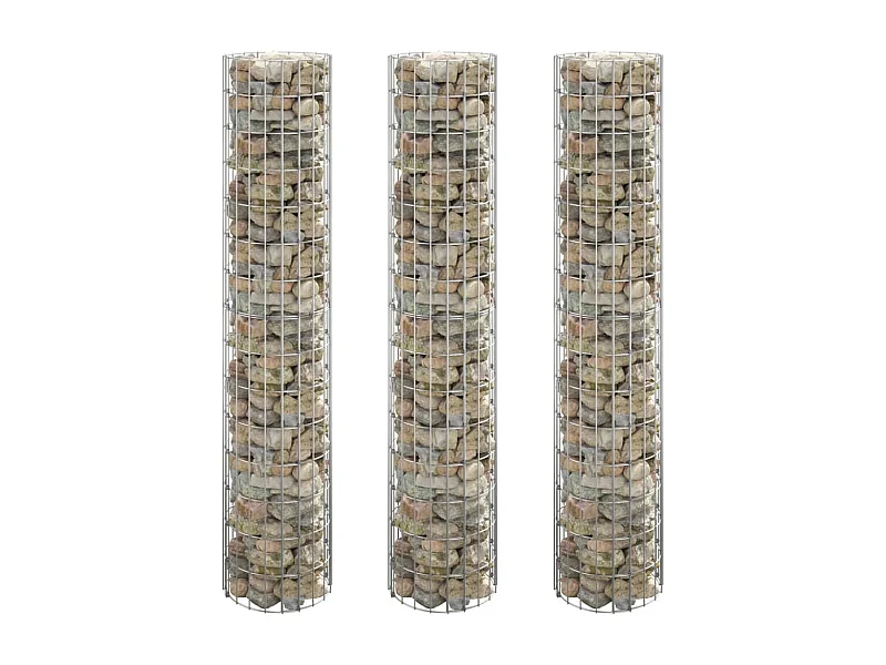 Arriate gaviones circular 3 uds acero galvanizado Ø30x150 cm ES30712