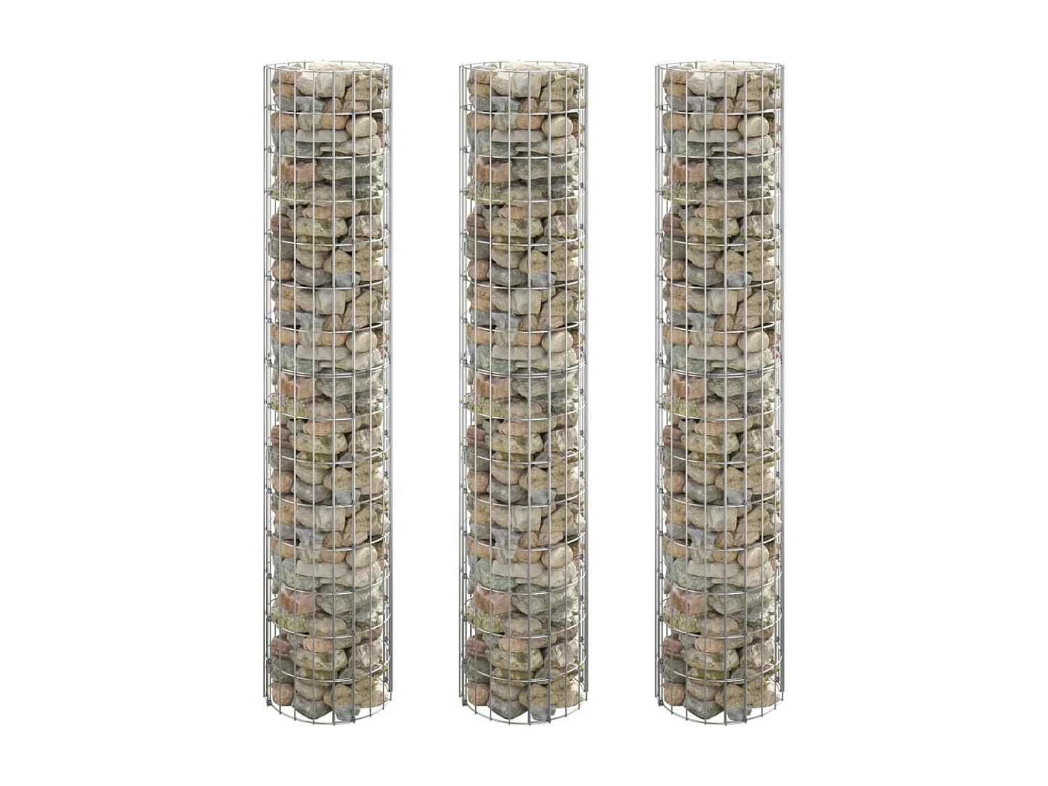 Arriate gaviones circular 3 uds acero galvanizado Ø30x150 cm ES30712