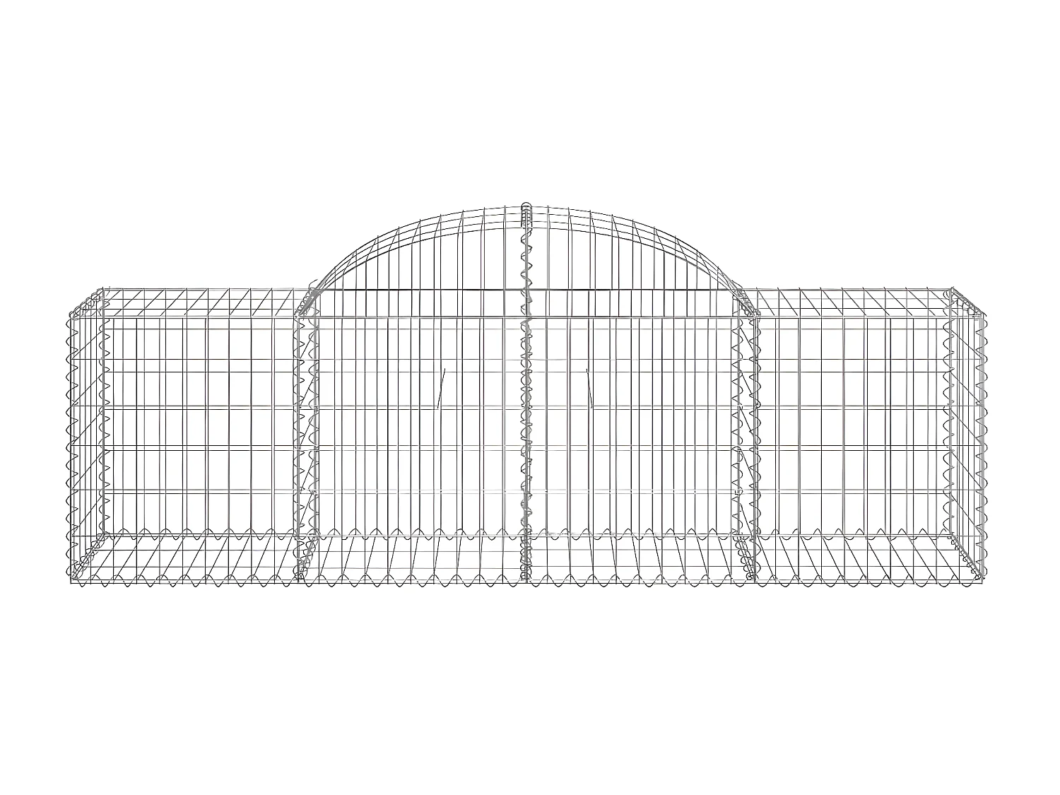 Cestas de gaviones 5 uds forma de arco hierro 200x50x60/80 cm ES72949