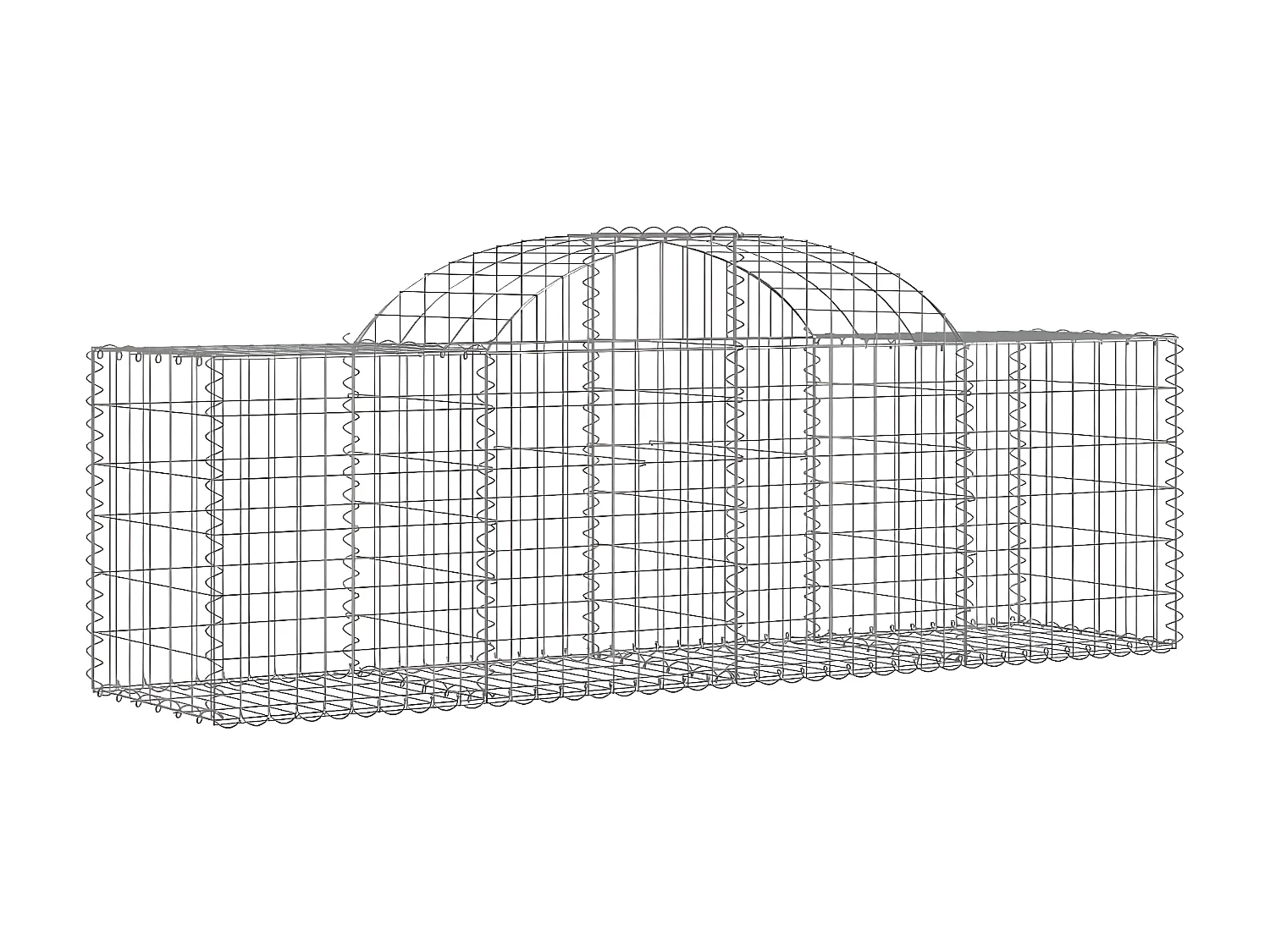 Paniers à gabions arqués 5 pcs 200x50x60/80 cm Fer galvanisé WVGQ2012