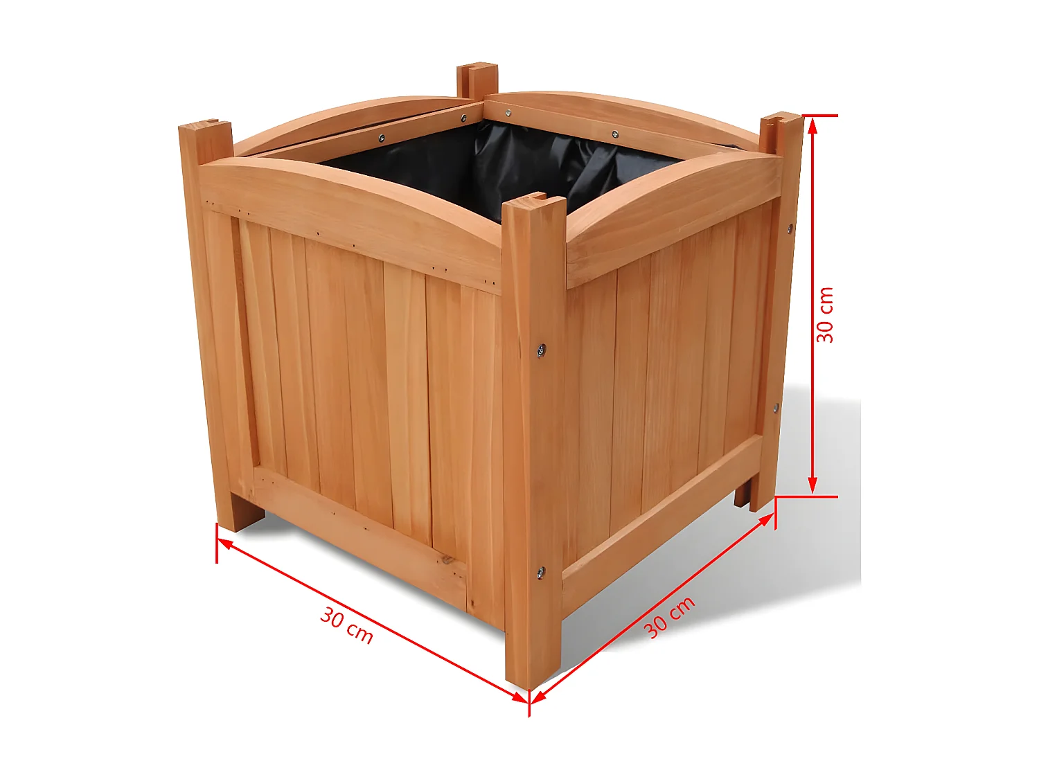 Plantenbakken verhoogd 2 st 30x30x30 cm hout