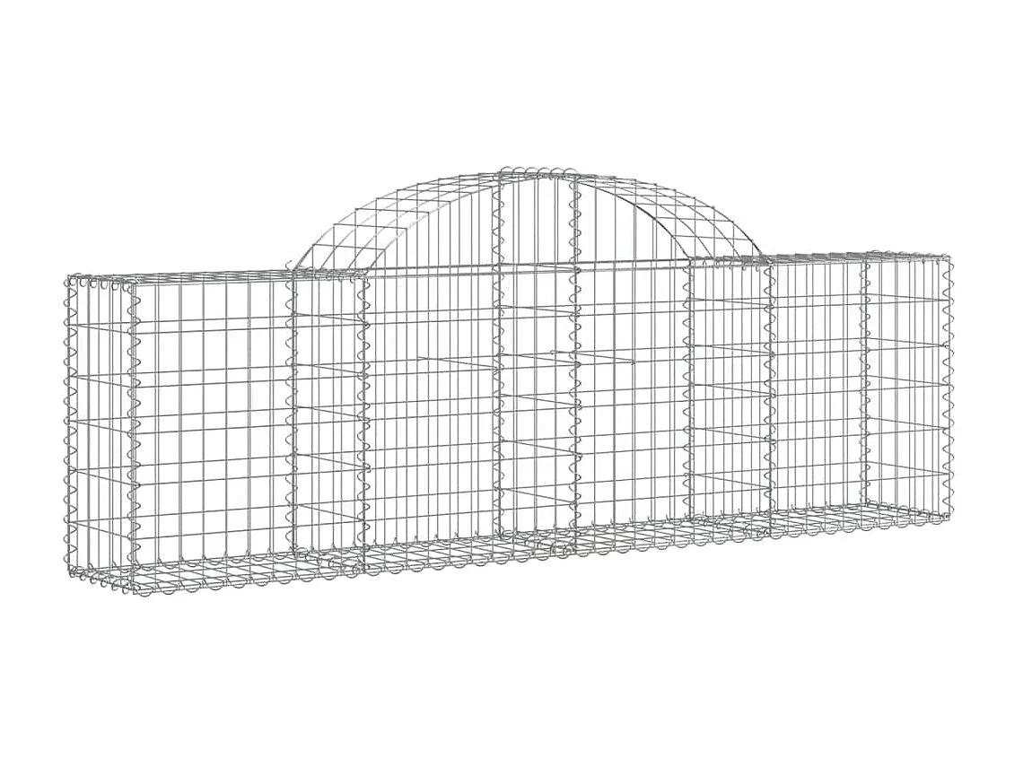 Panier de gabions arqué 200x30x60/80 cm Fer galvanisé WVGQ3050