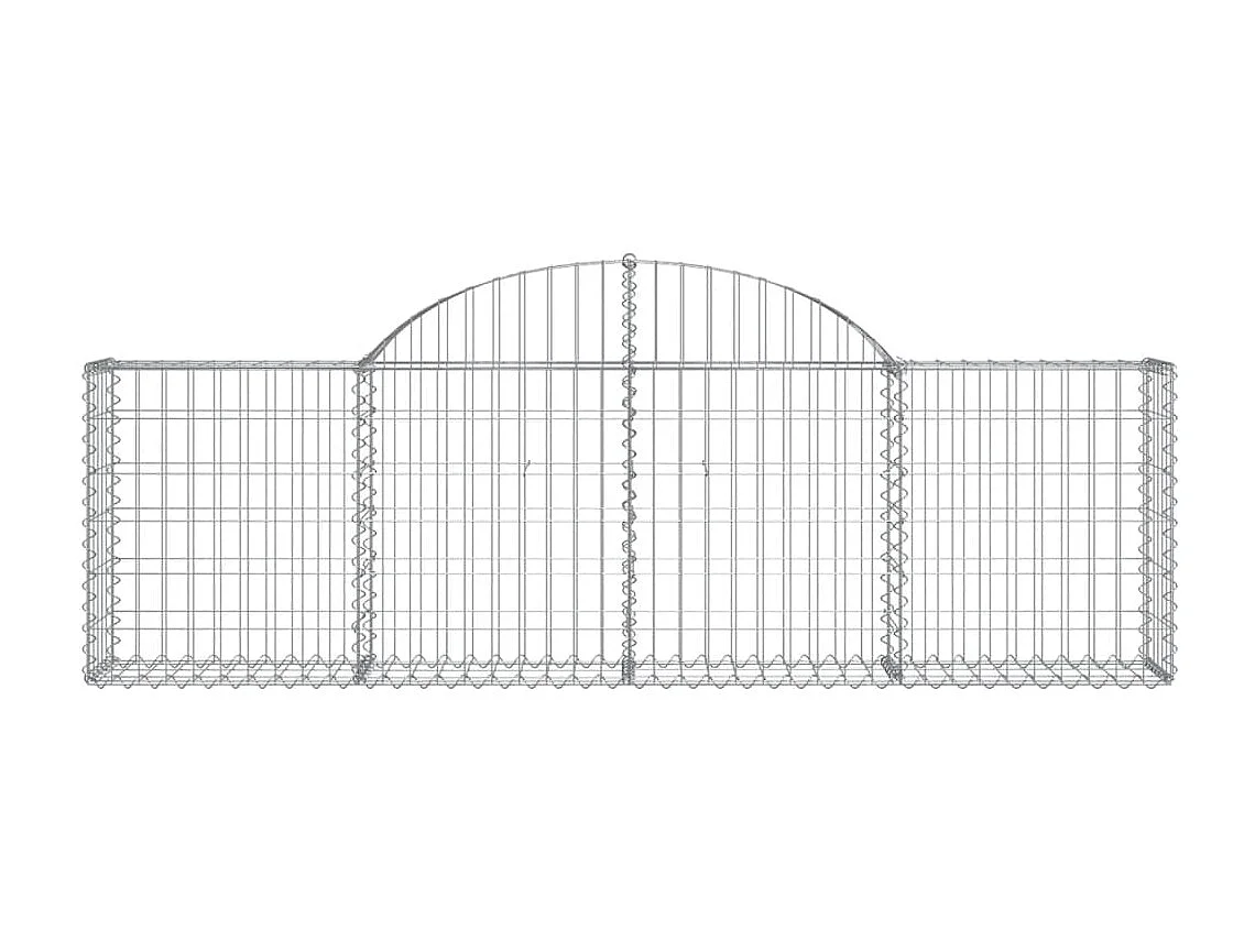 Panier de gabions arqué 200x30x60/80 cm Fer galvanisé WVGQ3050