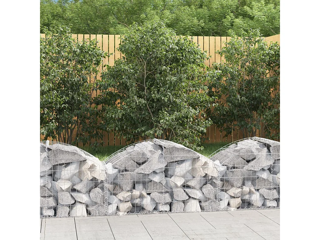 Panier de gabions arqué 100x50x40/60 cm Fer galvanisé WVGQ3018