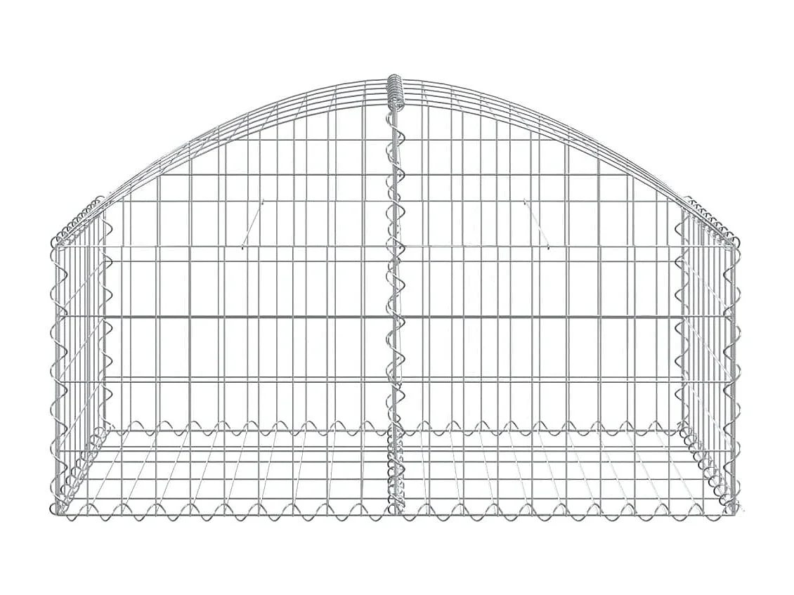 Panier de gabions arqué 100x50x40/60 cm Fer galvanisé WVGQ3018