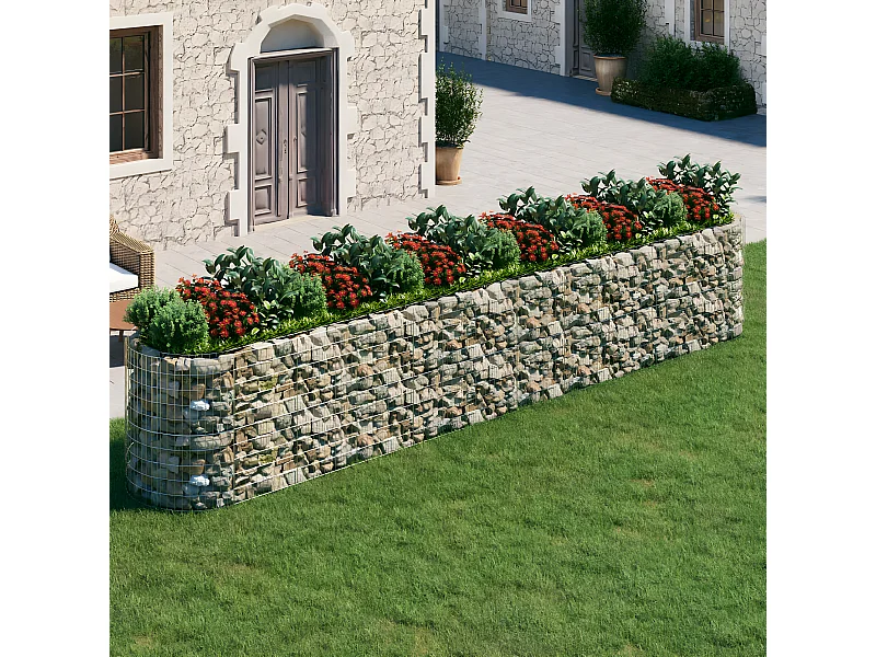 Canteiro elevado/cesto gabião 600x100x100 cm ferro galvanizado PT612883