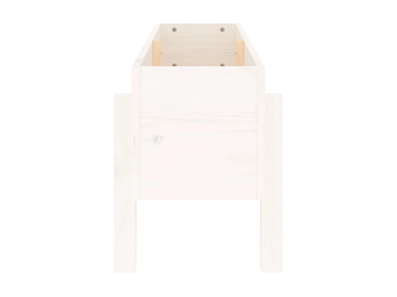 Plantenbak verhoogd 101x30x38 cm massief grenenhout wit