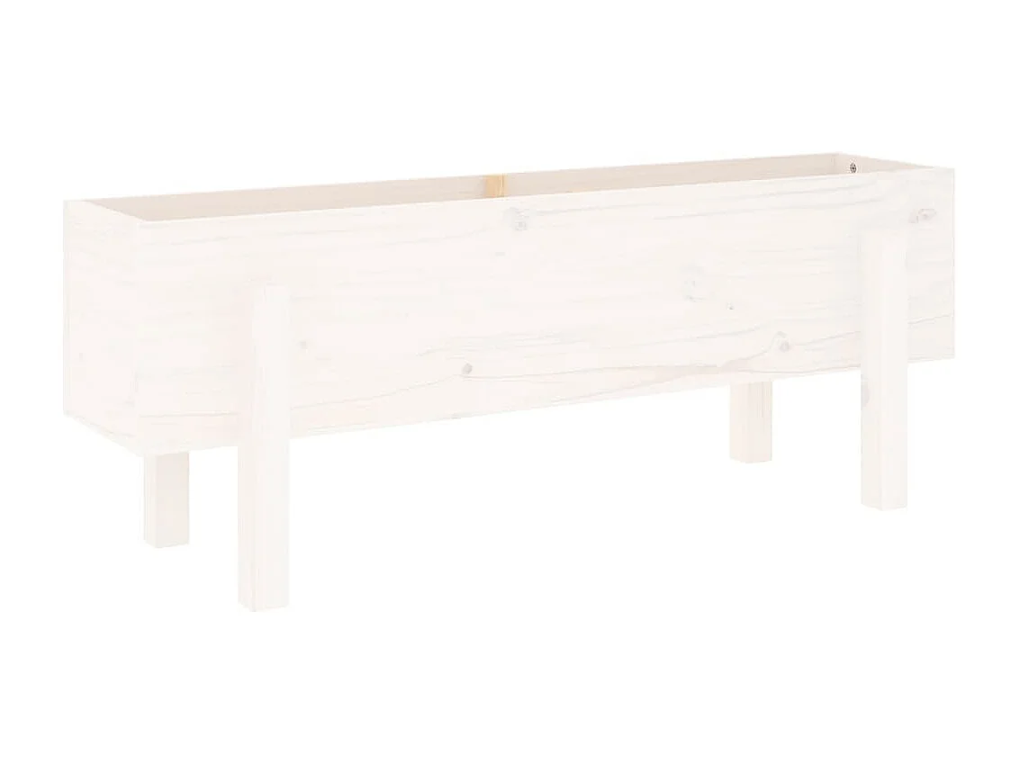 Jardinera elevado de jardín madera maciza pino blanco 101x30x38cm ES90394
