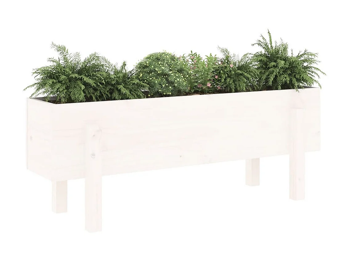 Jardinera elevado de jardín madera maciza pino blanco 101x30x38cm ES90394