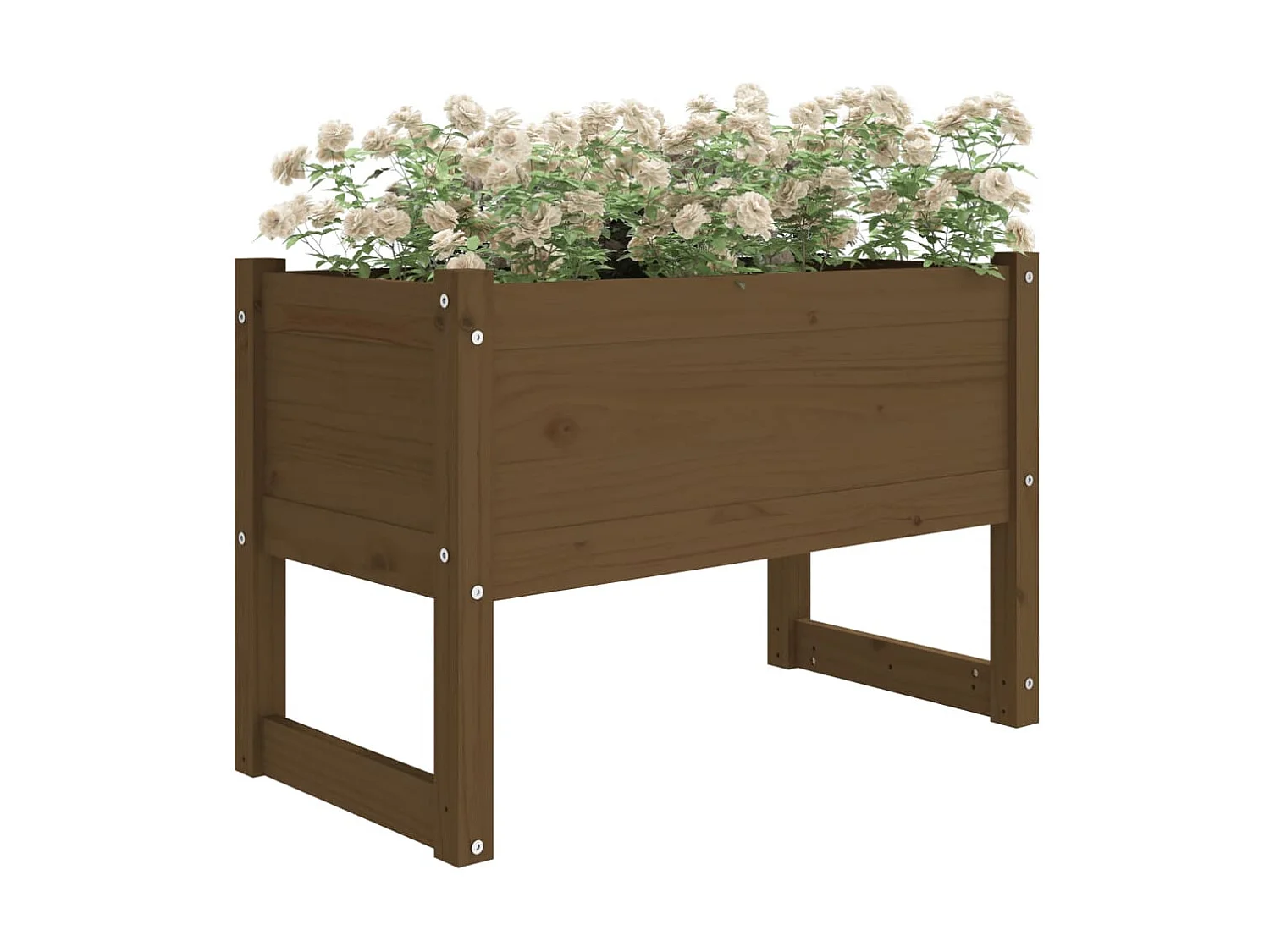 Jardinière Marron miel 78x40x52 cm Bois massif de pin BE9438