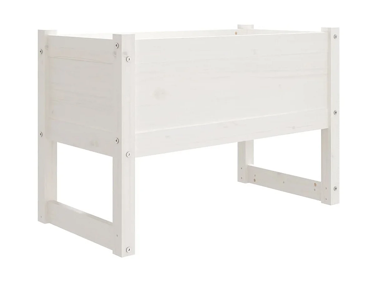 Jardinière Blanc 78x40x52 cm Bois massif de pin BE3958