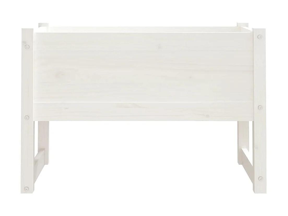 Jardinière Blanc 78x40x52 cm Bois massif de pin BE3958