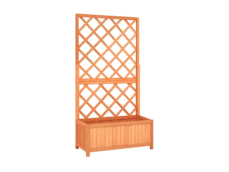 Jardinière à treillis jardin Marron 70x30x135 cm Bois de sapin BE2670