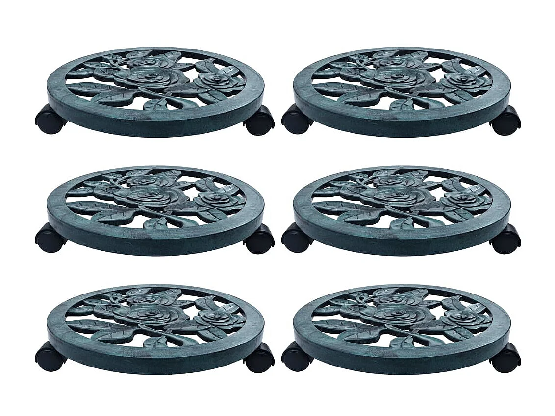 Chariots pour plantes 6 pcs Vert 38 cm Plastique BE6177