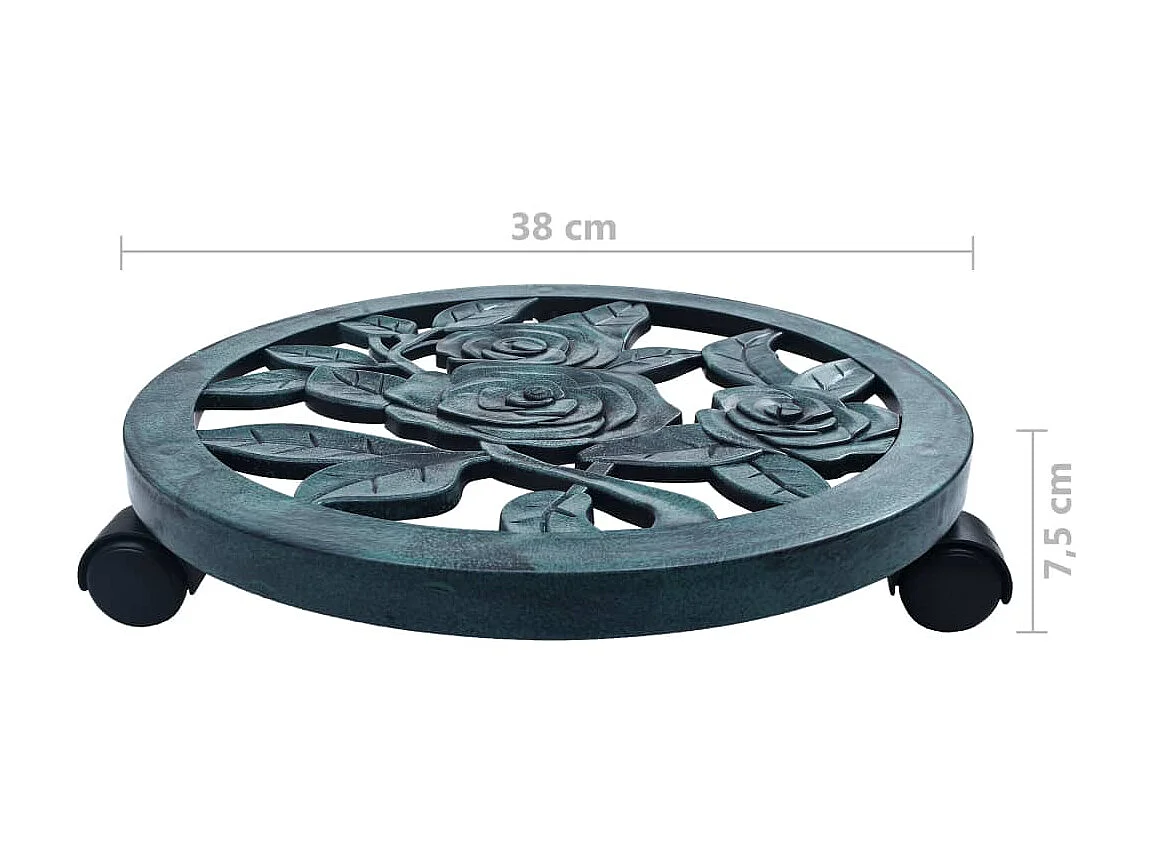 Chariots pour plantes 6 pcs Vert 38 cm Plastique BE6177