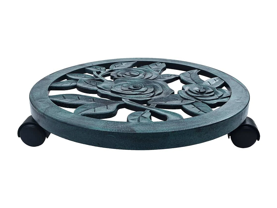 Soporte con ruedas para plantas 6 unidades plástico verde 38 cm ES76159