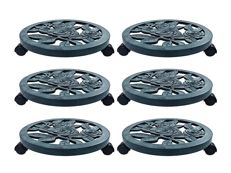 Chariots pour plantes 6 pcs Vert 38 cm Plastique BE6177