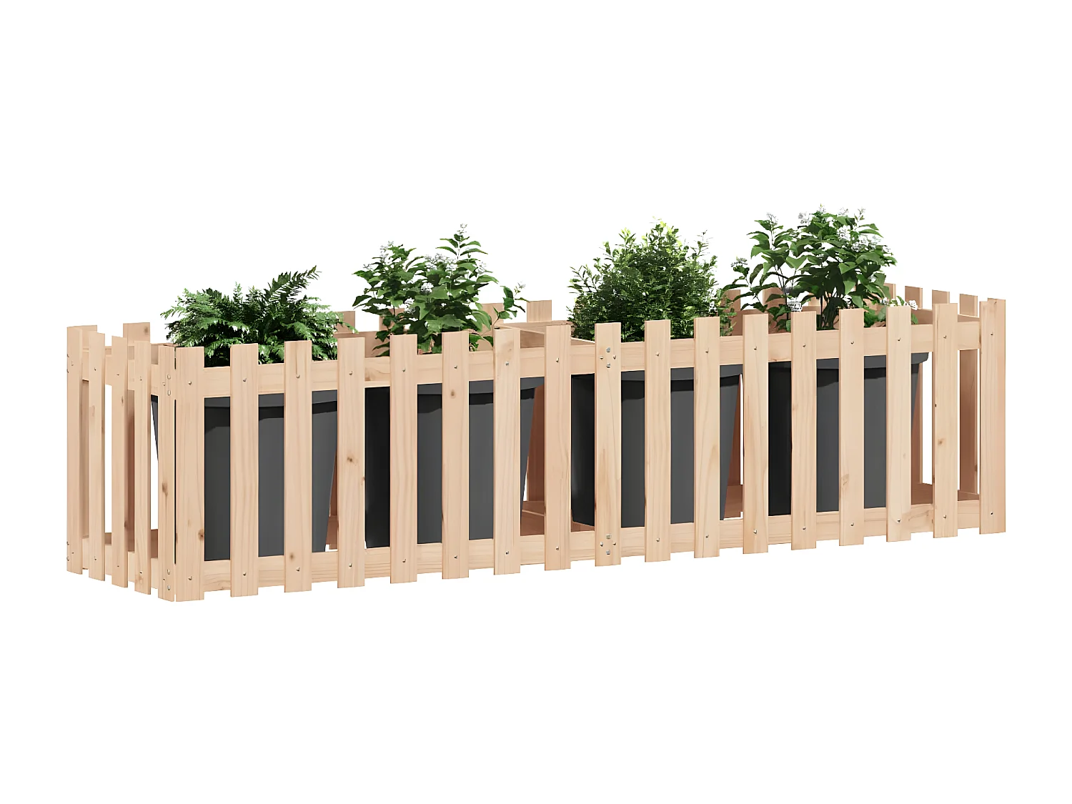 Plantenbak verhoogd met hekontwerp 200x50x50 cm grenenhout