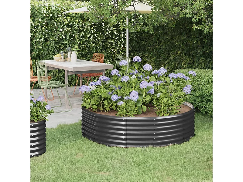 Jardinera arriate acero recubierto polvo antracita 140x140x36cm ES16593