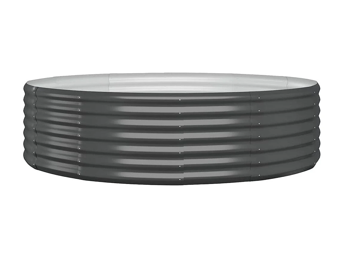 Canteiro elevado jardim 140x140x36 aço revestido a pó antracite PT457705