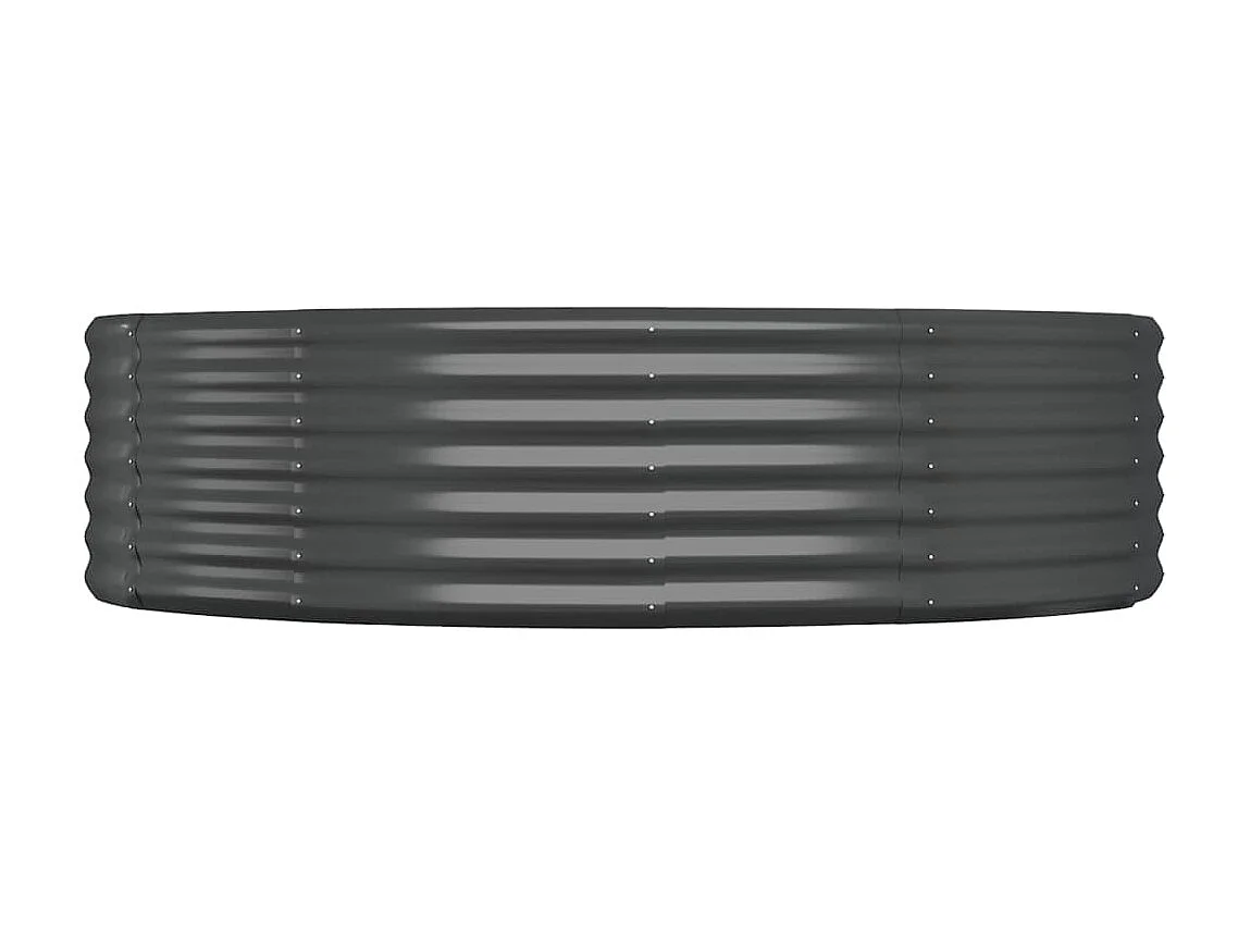 Canteiro elevado jardim 140x140x36 aço revestido a pó antracite PT457705