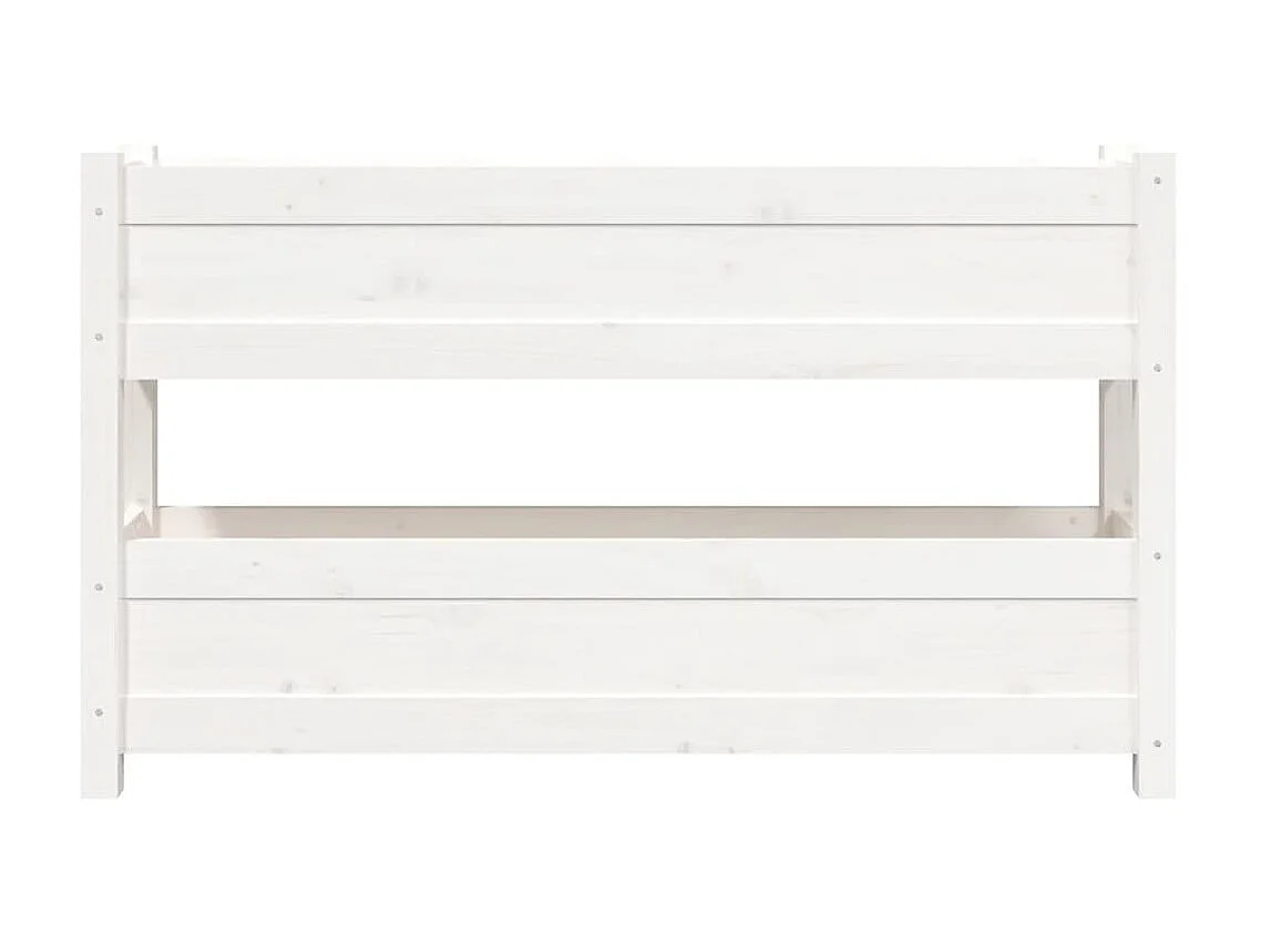 Jardinière Blanc 112x25x66 cm Bois massif de pin BE5565