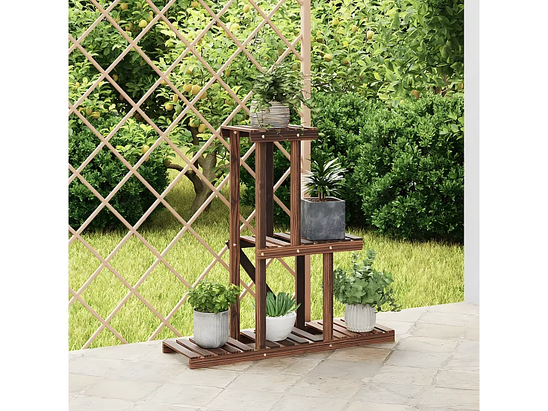 Jardinière Support à fleurs 81x25x75,5 cm bois massif de sapin BE8186