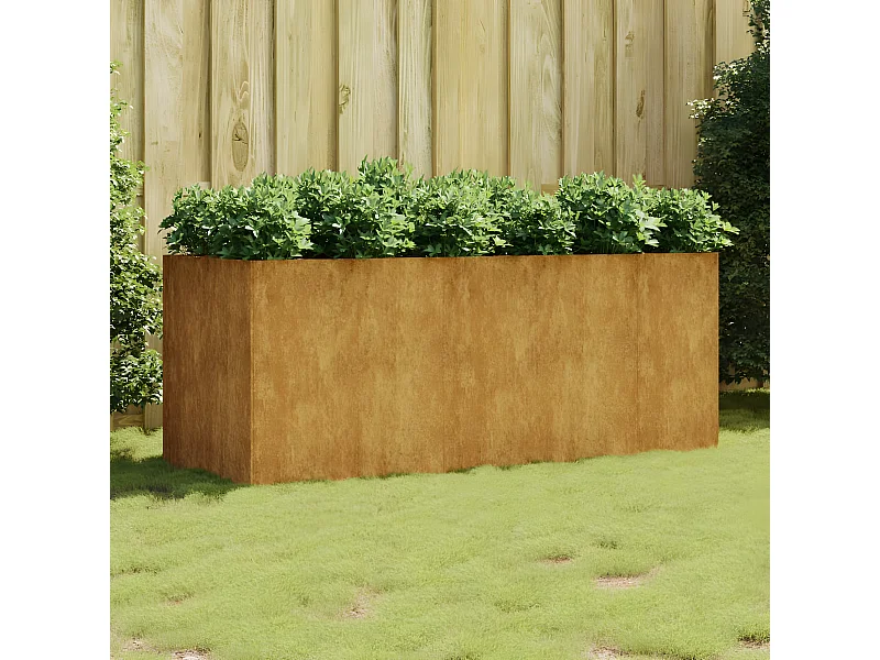 Canteiro elevado de jardim 200x80x80 cm aço corten PT873278