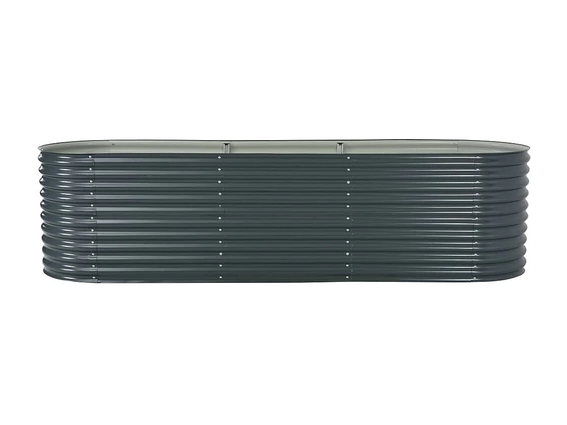 Jardinera de acero galvanizado gris 320x80x81 cm ES18344