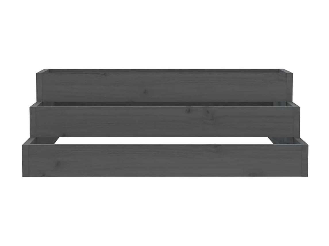Jardinière Gris 80x80x27 cm Bois massif de pin BE7885