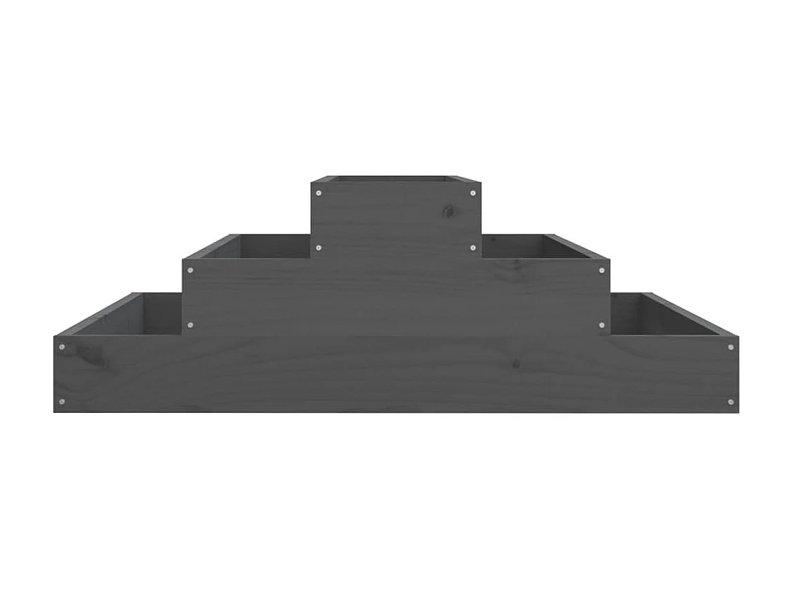 Jardinière Gris 80x80x27 cm Bois massif de pin BE7885