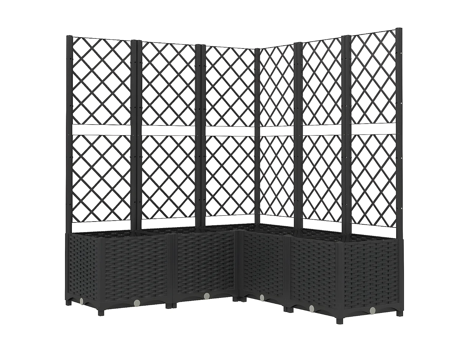 Vaso/floreira jardim c/ treliça 120x120x136 cm PP preto PT573980