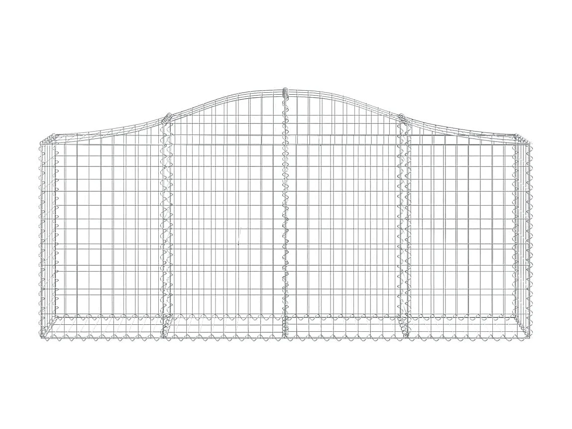 Panier de gabions arqué 200x30x80/100 cm Fer galvanisé WVGQ5209