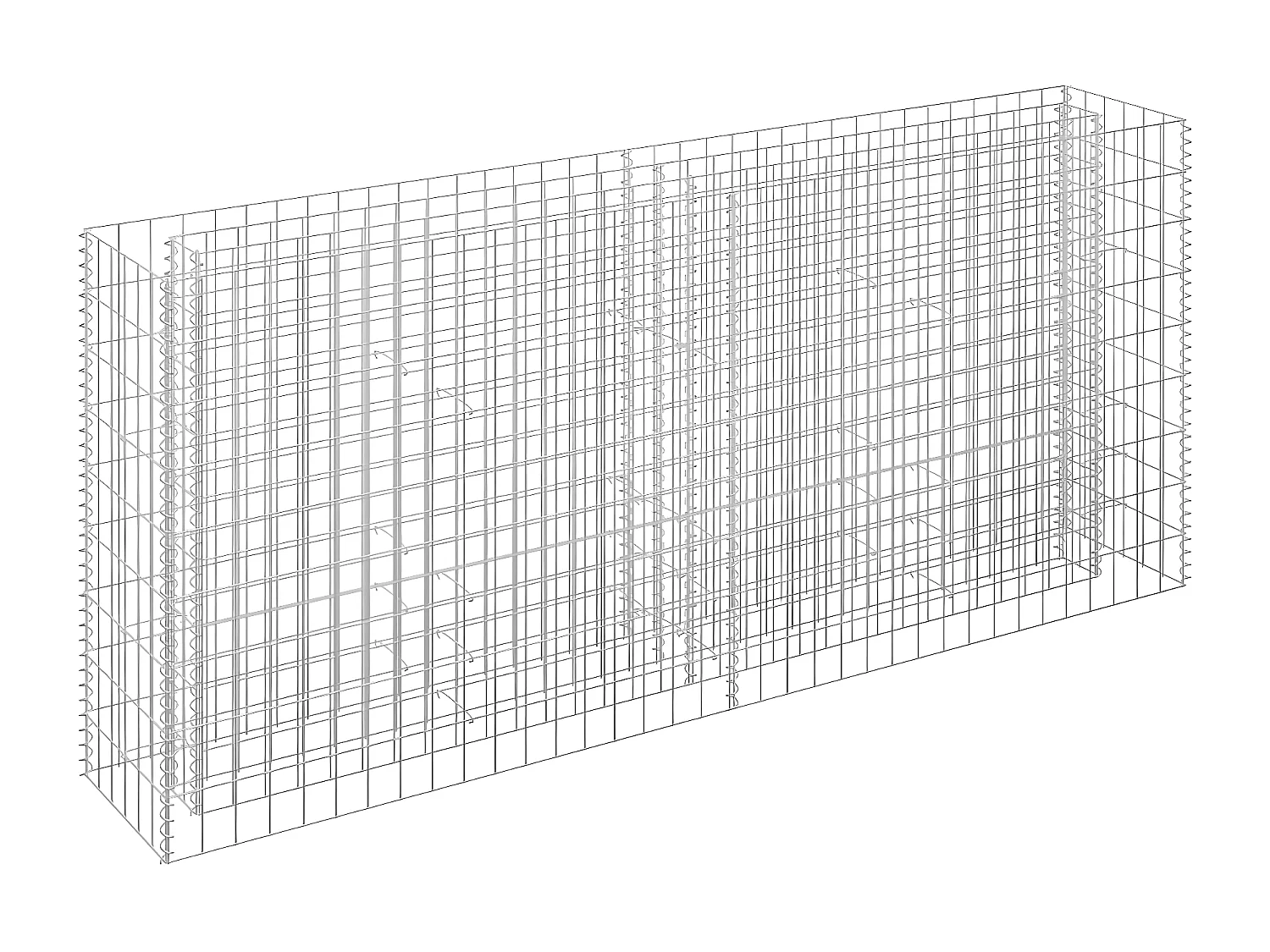 Canteiro elevado/cesto gabião 180x30x90 cm aço galvanizado PT660986