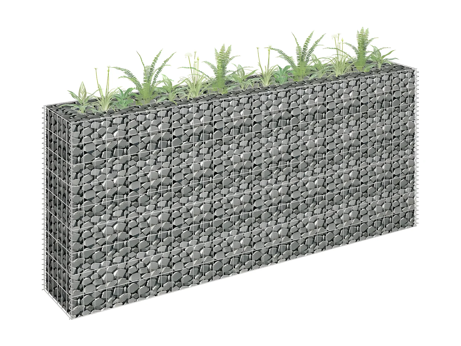 Lit surélevé à gabion Acier galvanisé 180x30x90 cm WVGQ9756