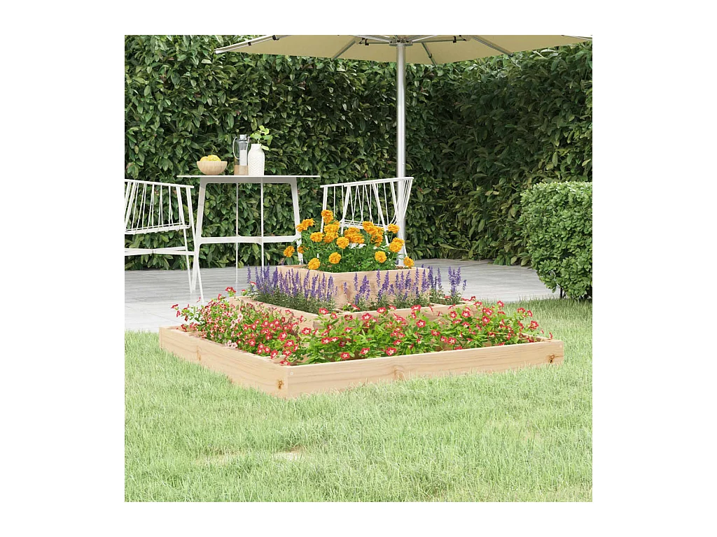 Jardinière 80x80x27 cm Bois massif de pin BE4459