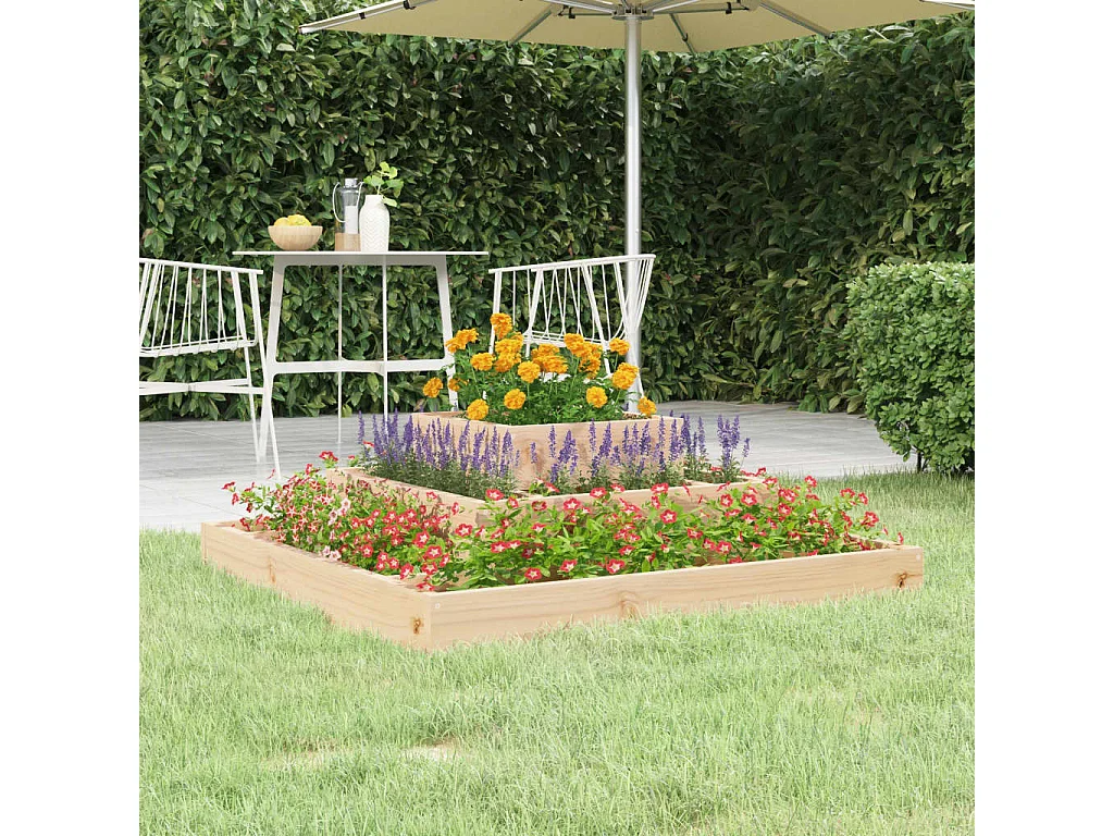 Jardinera de madera maciza de pino 80x80x27 cm ES12657